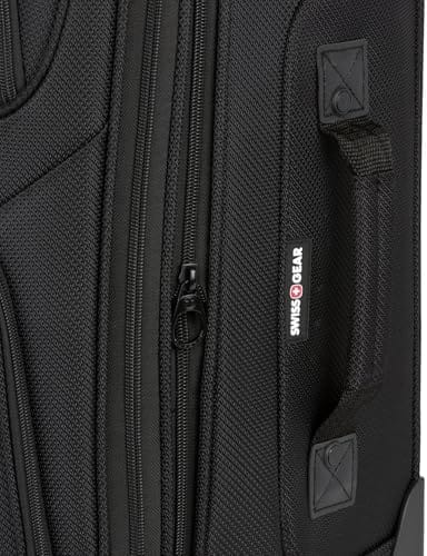 SwissGear Sion Softside Expandable Luggage, Black, Checked-Medium 25-Inch - Image 9