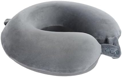 Travel Neck Pillow, Top Memory Foam Pillow for Head Support, Ideal for Airplanes, Cars, and Home Recliners, Adjustable and Soft (Grey) - Image 3