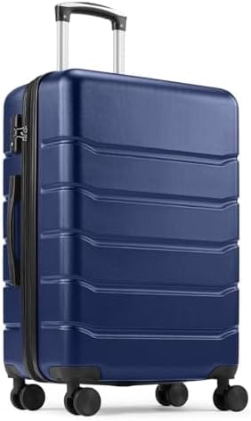 28 Inch Luggage Suitcase with TSA Lock, Hard Shell Rolling Suitcase with Spinner Wheels, Expandable Lightweight Luggage, Blue