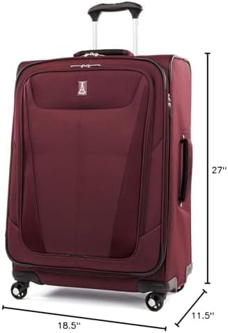 Travelpro Maxlite 5 Softside Expandable Checked Luggage with 4 Spinner Wheels, Lightweight Suitcase, Men and Women, Burgundy, Checked Medium 25-Inch - Image 9