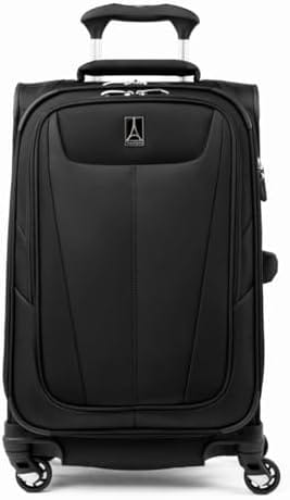 Travelpro Maxlite 5 Softside Expandable Carry on Luggage with 4 Spinner Wheels, Lightweight Suitcase, Men and Women, Black, Carry On 21-Inch