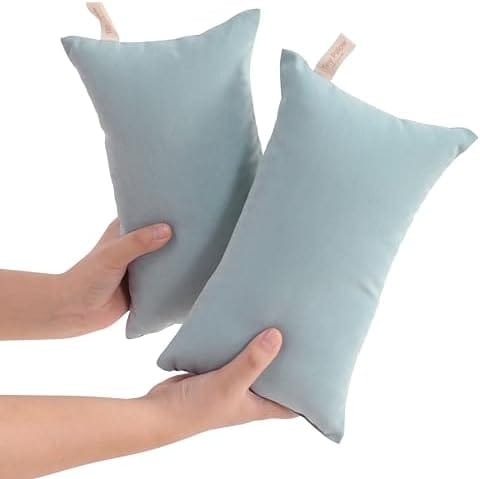 NTBAY Tiny Pillows, Down Alternative 7"x11" Microfiber Mini Pillows for Travel, Pets, Soft Machine Washable Small Pillows for Neck, Wrist, Lumbar and Knee, Sea Green