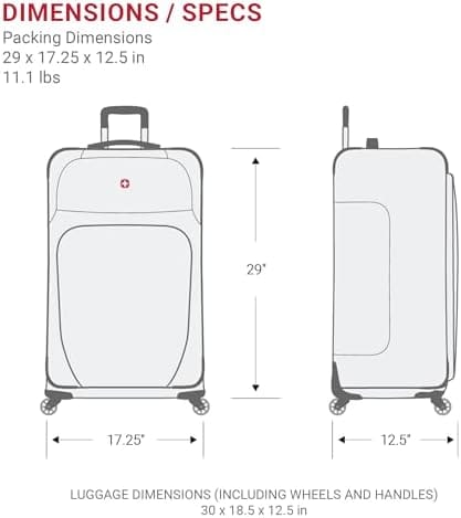 SwissGear Sion Softside Expandable Luggage, Dark Grey, Checked-Large 29-Inch - Image 6