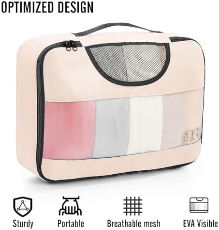 Veken 8 Set Packing Cubes for Travel, Gifts for Women Mom, Suitcase Organizer Bags for Luggage with Hanging Toiletry Bag and Shoe Bag, Vacation Essentials Travel Accessories for Cruise Ship - Image 4