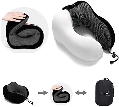 Travel Pillow, Best Memory Foam Neck Pillow Head Support Soft Pillow for Sleeping Rest, Airplane Car & Home Use (Black) - Image 6