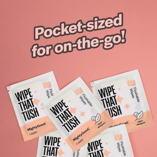 Wipe That Tush On-The-Go Flushable Wet Wipes - 1 Pack, 30 Wipes - Individually Wrapped Extra-Large Wipes with Aloe - Hypoallergenic & Unscented - Septic and Sewer Safe - Image 3