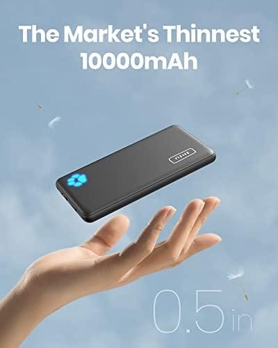 INIU Portable Charger, Slimmest 10000mAh 5V/3A Power Bank, USB C in&out High-Speed Charging Battery Pack, External Phone Powerbank Compatible with iPhone 16 15 14 13 12 Samsung S22 S21 Google iPad etc - Image 2