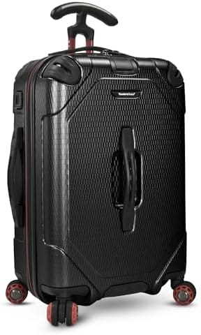 Traveler's Choice Maxporter II Hardside Polycarbonate Suitcase with Spinner Wheels, Black, 22" Carry-On Luggage