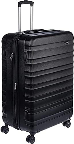 Amazon Basics 30-Inch Hardside Checked Luggage, Hardshell Suitcase With Wheels, Expandable For Up to 15% More Space, With Scratch-Resistant Surface, Four Multi-directional Wheels, Black