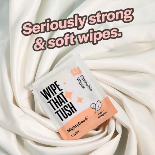 Wipe That Tush On-The-Go Flushable Wet Wipes - 1 Pack, 30 Wipes - Individually Wrapped Extra-Large Wipes with Aloe - Hypoallergenic & Unscented - Septic and Sewer Safe - Image 4