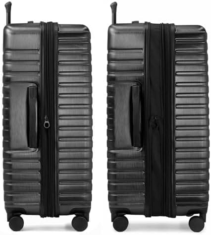 U.S. Traveler Boren Polycarbonate Hardside Rugged Travel Suitcase Luggage with 8 Spinner Wheels, Aluminum Handle, Black, Checked-Large 30-Inch - Image 3