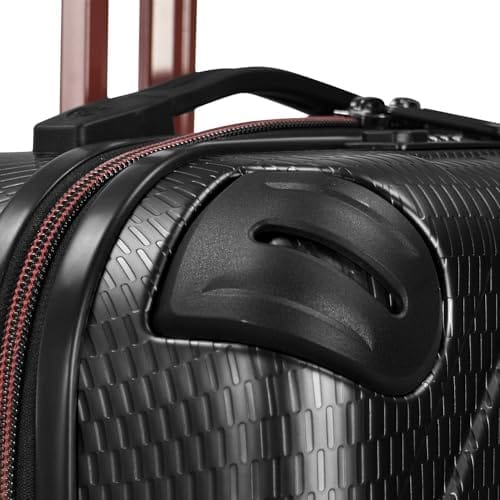 Traveler's Choice Maxporter II Hardside Polycarbonate Suitcase with Spinner Wheels, Black, 22" Carry-On Luggage - Image 3