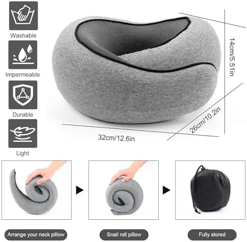 WEERSHUN Travel Pillows for Airplanes,2024 New Travel Pillow,Travel Neck Pillow Neck Pillow Airplane Memory Foam Travel Pillow Neck Pillow for Traveling Suitable for Airplanes,Offices and Cars - Image 3