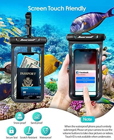 Hiearcool Waterproof Phone Pouch, Waterproof Phone Case for iPhone 16 15 14 13 Pro Max, IPX8 Cellphone Dry Bag Beach Cruise Ship Essentials 2Pack-8.3" - Image 6