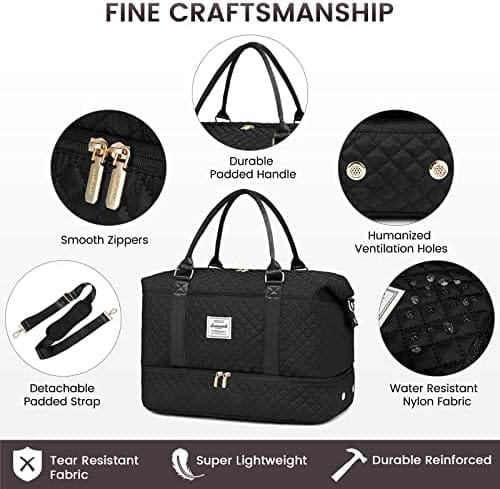 LOVEVOOK Travel Duffle Bag,Weekender Bags for Women with Shoe Compartment，Carry on Overnight Bag with Toiletry Bag,Gym Duffel Bag with Wet Pocket, Hospital Bags for Labor and Delivery - Image 5