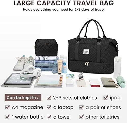 LOVEVOOK Travel Duffle Bag,Weekender Bags for Women with Shoe Compartment，Carry on Overnight Bag with Toiletry Bag,Gym Duffel Bag with Wet Pocket, Hospital Bags for Labor and Delivery - Image 7