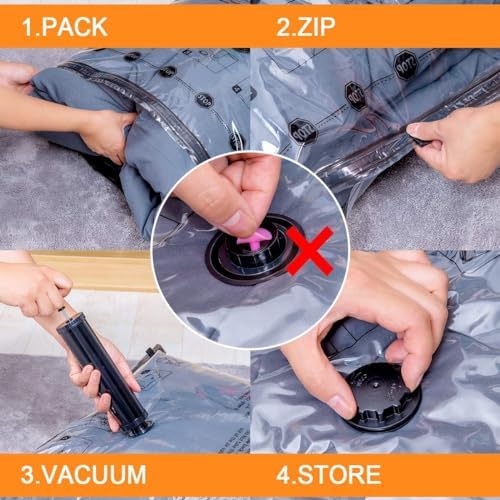 24 Pack Vacuum Storage Bags with Electric Pump, (5 Jumbo, 5 Large, 5 Medium, 5 Small, 4 Roll Up Bags) Space Saver Bag for Clothes, Mattress, Blanket, Duvets, Pillows, Comforters,Travel - Image 4