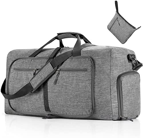 Vomgomfom Travel Duffle Bag for Men, 65L 85L 115L Foldable Travel Duffel Bag with Shoes Compartment Overnight Bag for Men Women