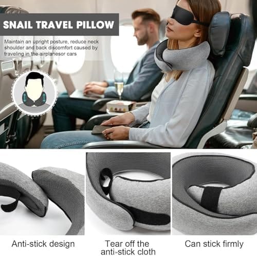 WEERSHUN Travel Pillows for Airplanes,2024 New Travel Pillow,Travel Neck Pillow Neck Pillow Airplane Memory Foam Travel Pillow Neck Pillow for Traveling Suitable for Airplanes,Offices and Cars - Image 2