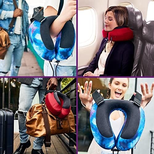 Cabeau Evolution S3 Travel Neck Pillow Memory Foam Neck Support, Adjustable Clasp, and Seat Strap Attachment - Comfort On-The-Go with Carrying Case for Airplane, Train, and Car (Jet Black) - Image 8