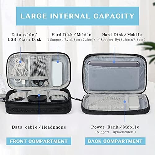 FYY Travel Cable Organizer Pouch Electronic Accessories Carry Case Portable Waterproof Double Layers All-in-One Storage Bag for Cord, Charger, Phone, Earphone Black - Image 3