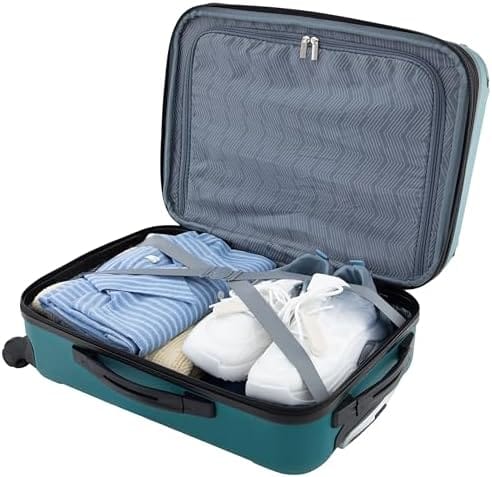 Travelers Club Chicago Hardside Expandable Spinner Luggage, Teal, 20" Carry-On - Image 4