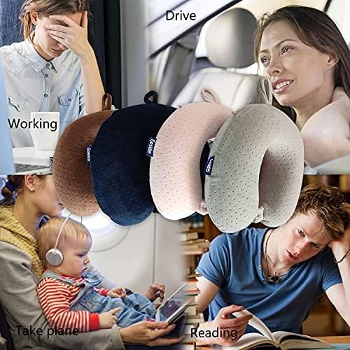 Neck Pillows for Sleeping Travel Pink Travel Pillow Comfortable U Shape Memory Foam Pillows Neck and Head Support Portable Travel Neck Pillow Suitable for Planes, Trains, Self-Driving Cars - Image 6