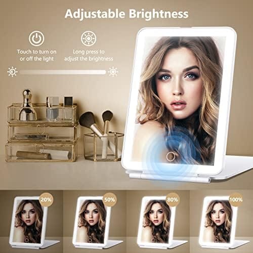 Rechargeable Makeup Mirror for Travel, Vanity Mirror with 80LEDs, 3 Color Light, 2000mAh Battery, Portable Ultra Slim Lighted Mirror, Travel Essential - Image 3